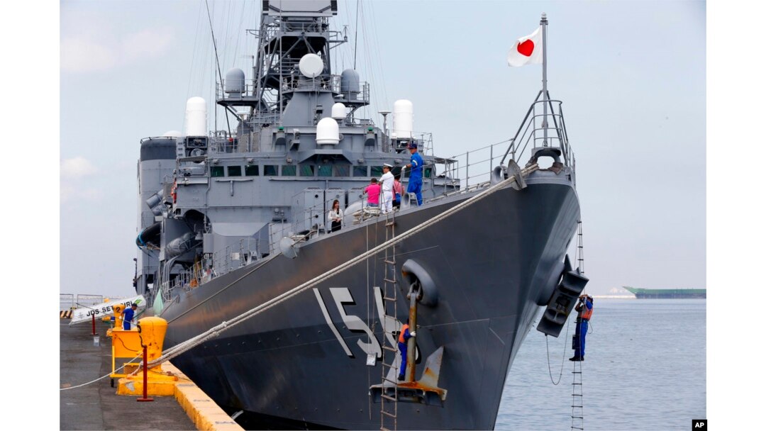 日本海上自衛隊驅逐艦“瀨戶霧”號(JS Setogir)停靠在菲律賓馬尼拉南港進行友好訪問。(2018年5月25日)