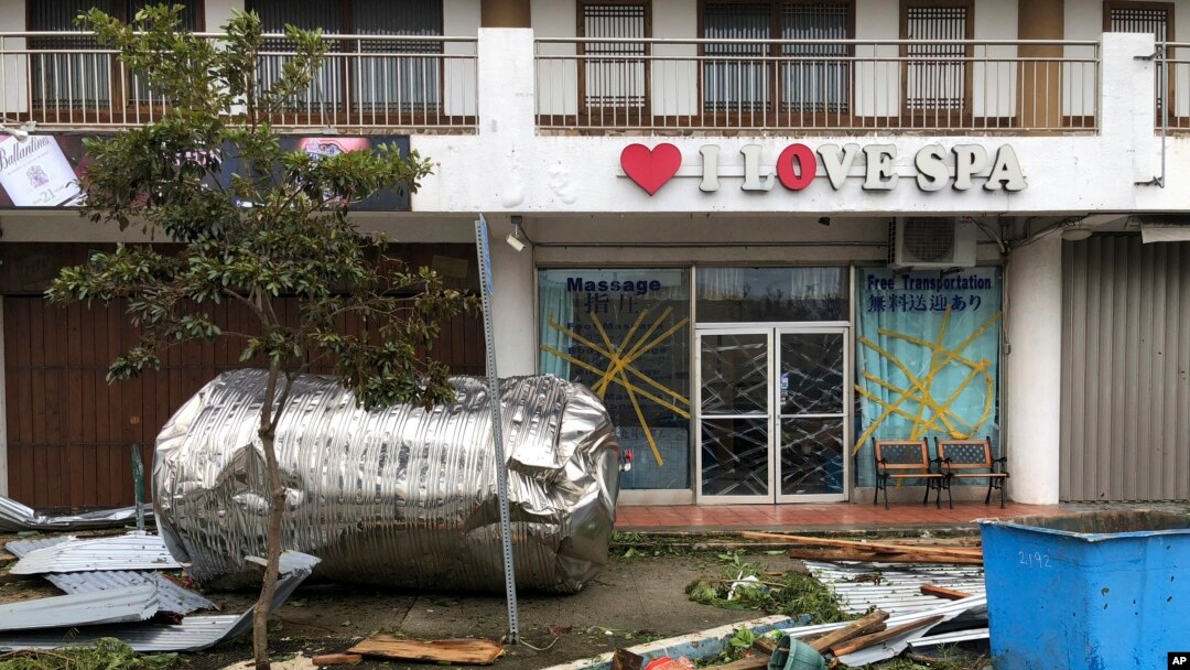 Debris is scattered after Super Typhoon Yutu hit the U.S. Commonwealth of the Northern Mariana Islands in Garapan, Saipan, Oct. 25, 2018.