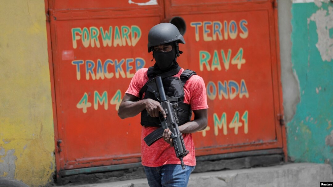 FILE - Police patrol the streets after gang members tried to attack a police station, in Port-au-Prince, Haiti, April 25, 2023. U.N. officials who warn that the country's insecurity is worsening. 