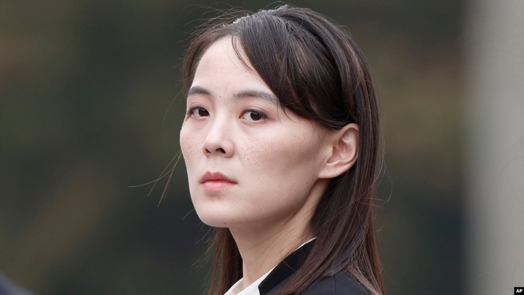 FILE - Kim Yo Jong in Hanoi, Vietnam, March 2, 2019, sister of North Korean leader Kim Jong Un vowed, June 4, 2023, to push for a second attempt to launch a spy satellite.