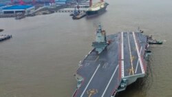 中國第三艘航空母艦“福建號”2024年5月1日從上海江南造船廠出發首次海試。