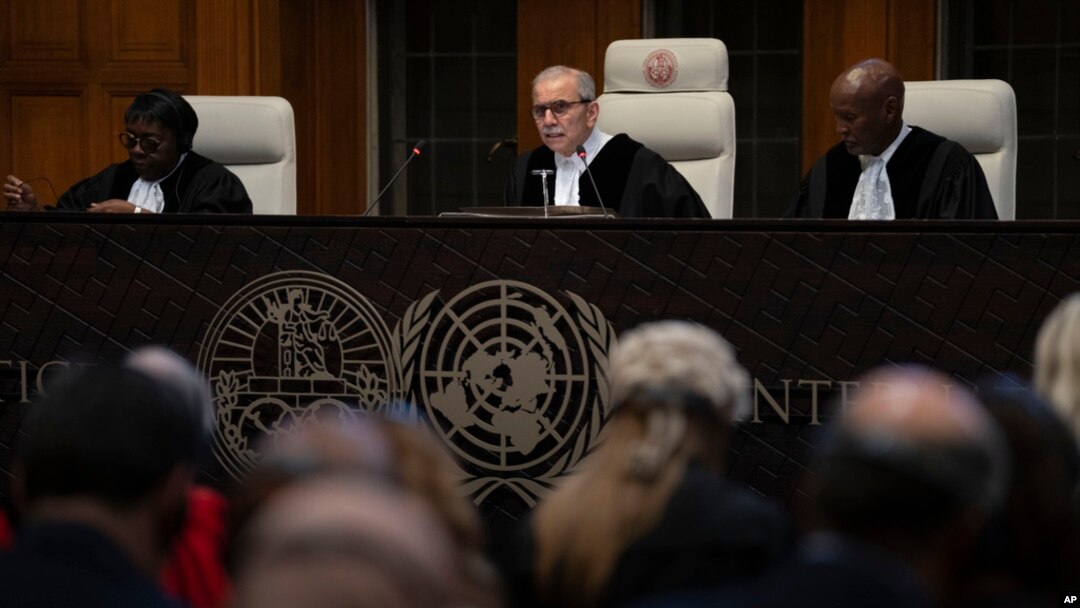 ผู้พิพากษานาวาฟ ซาลาม ที่เป็นประธานของการพิจารณาคดี ที่ศาล ICJ วันที่ 24 พ.ค. 2567