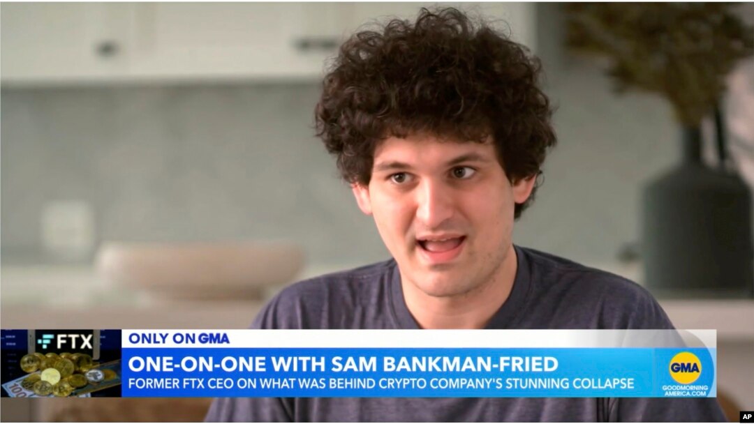 In this screengrab from an interview with ABC News is Sam Bankman-Fried, former CEO of the failed cryptocurrency exchange FTX. (Good Morning America/ABC News via AP)