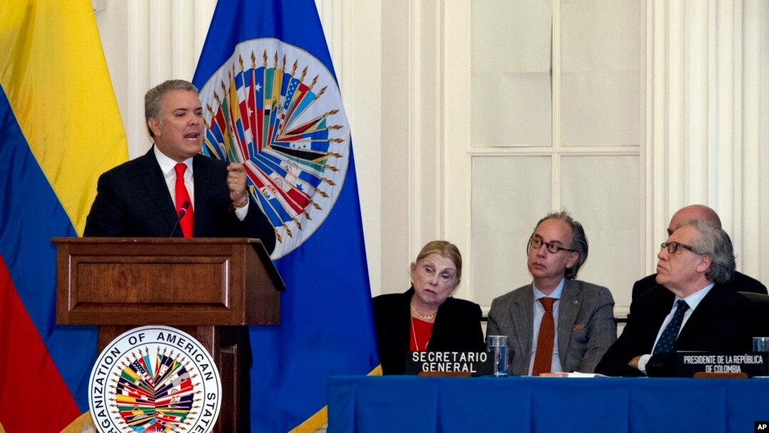 El presidente de Colombia, Iván Duque, dijo que el presidente encargado de Venezuela, Juan Guaidó es el "gran potector del pueblo venezolano". 