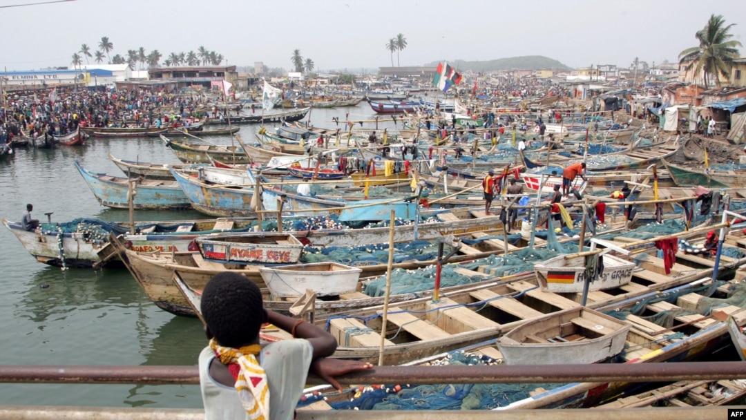 FILE - Photo taken on Feb. 4, 2008 of the fishing habor at the foot of Elmina castle near Cape Coast, Ghana. 