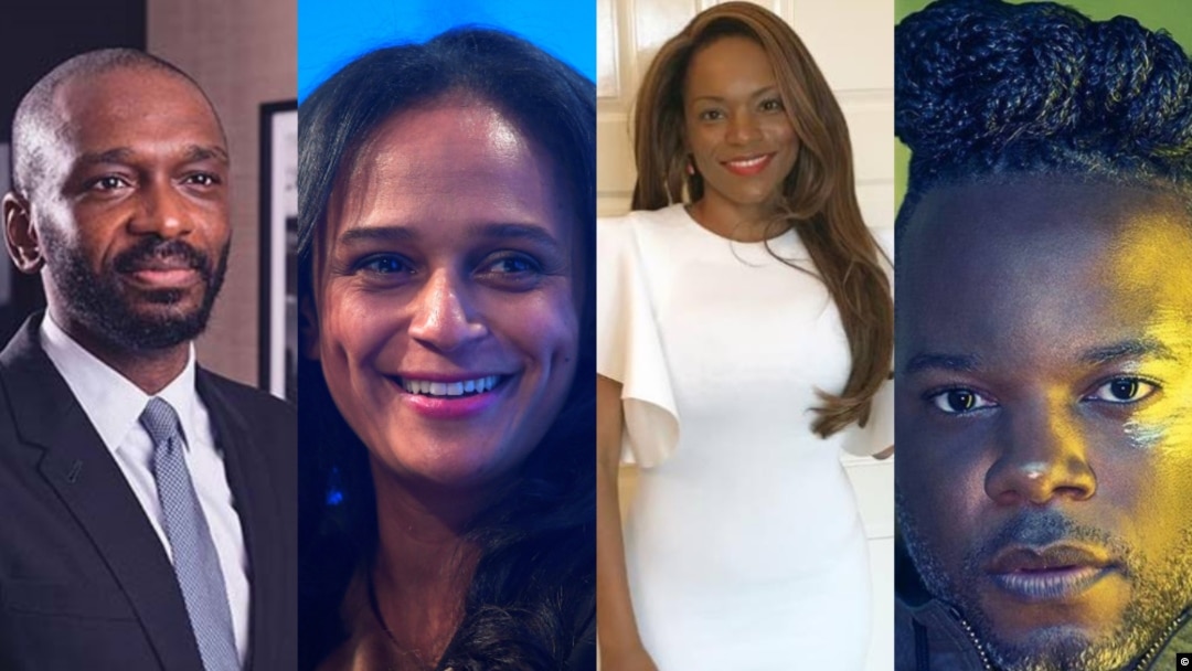 Da esquerda para a direita: Filomeno dos Santos, Isabel dos Santos, Tchizé dos Santos e Paulino dos Santos (Coreon Du) 