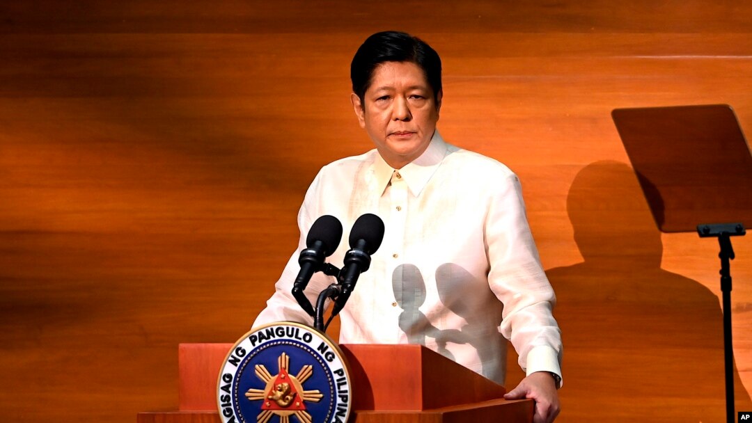 菲律賓總統小馬科斯（Ferdinand Marcos Jr.）在2022年7月25日作為當選總統首次發表全國講話。 （資料照）