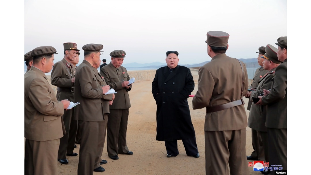 North Korean leader Kim Jong Un leads the testing of a newly developed tactical weapon, in this undated photo released on Nov. 16, 2018, by North Korea's Korean Central News Agency (KCNA).