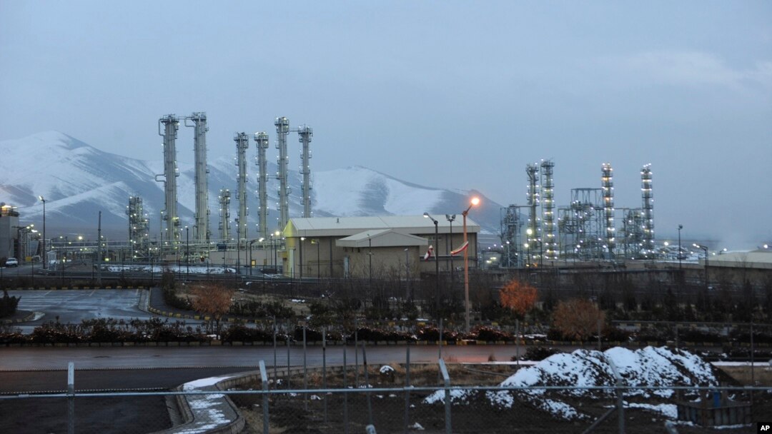 FILE - Iran's heavy water nuclear facility is backdropped by mountains near the central city of Arak, Iran. 