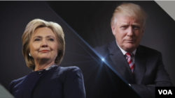 美國總統候選人希拉里·克林頓（左）和唐納德·川普