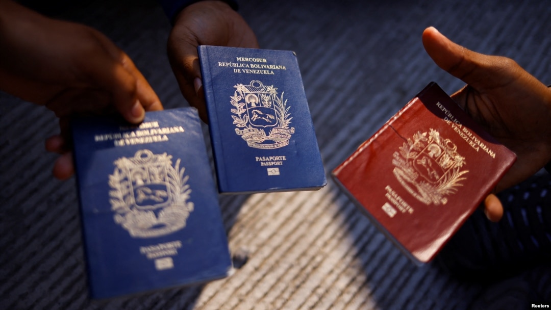 FILE - Venezuelan passports are shown Oct. 16, 2022, in Ciudad Juarez, Mexico.