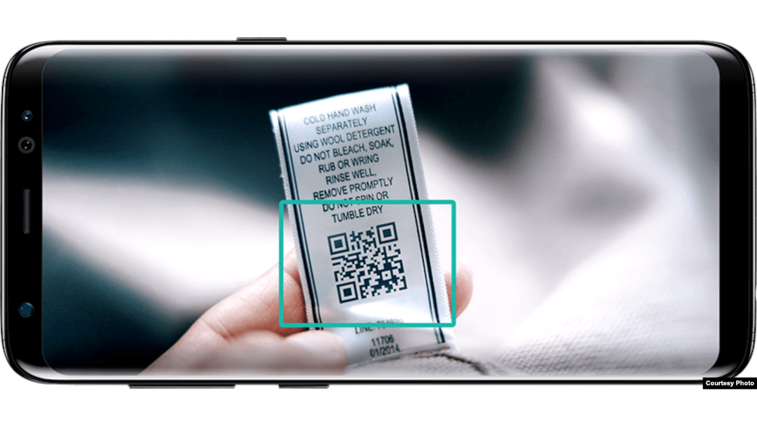 Samsung's new Galaxy S8 smartphone includes built-in technology that automatically searches based on photos and pulls up information for the user. (SAMSUNG)