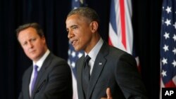 美國總統奧巴馬（右）和英國首相卡梅倫。（資料圖片）