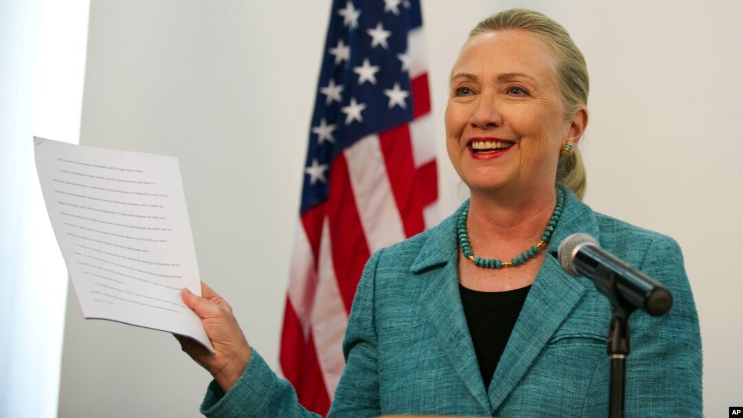 US Secretary of State Hillary Clinton during a press conference in East Timor, Sept 6, 2012