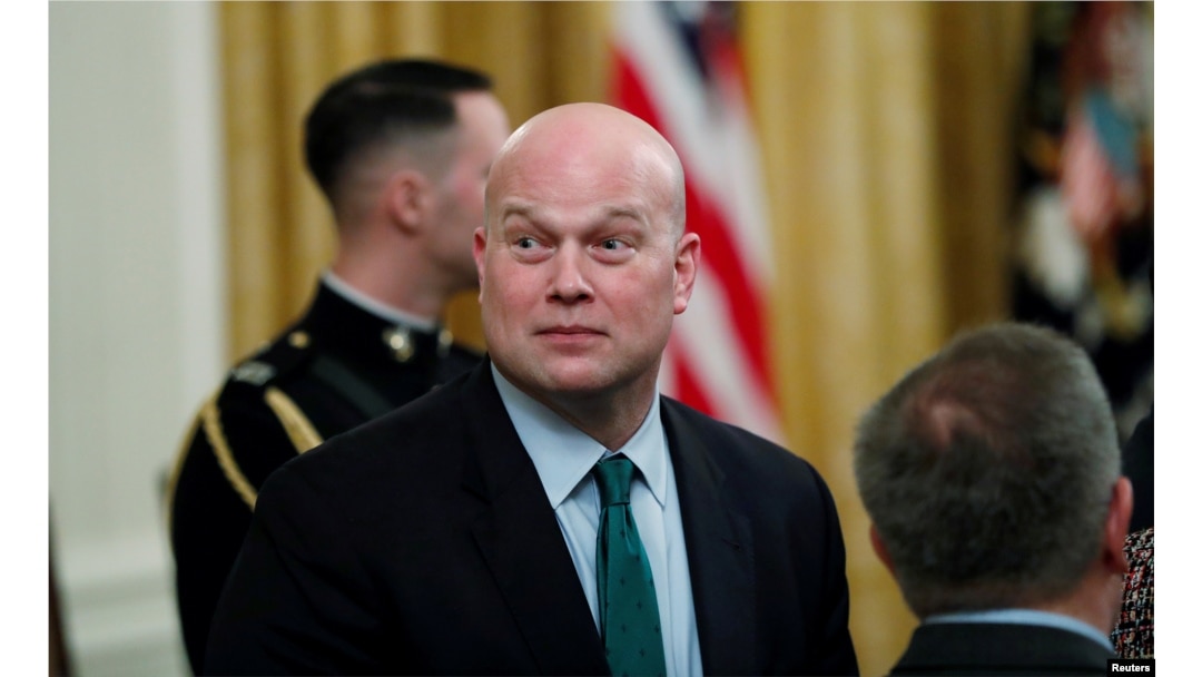 FILE - Acting U.S. Attorney General Matthew Whitaker attends a ceremony at the White House in Washington, Nov. 16, 2018.