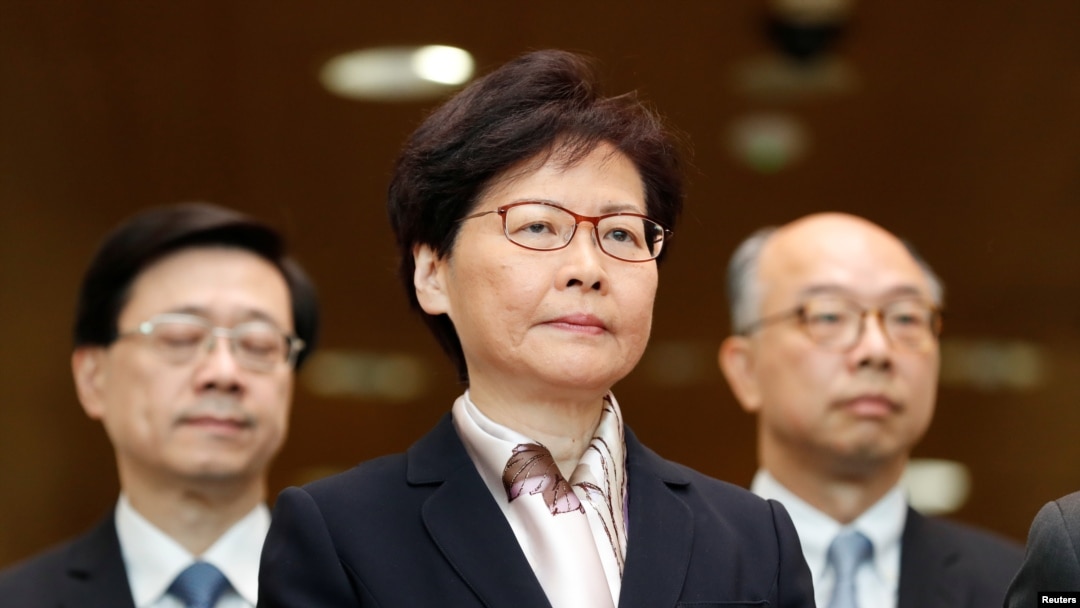香港特首林鄭月娥在記者會上 (2019年8月5日)