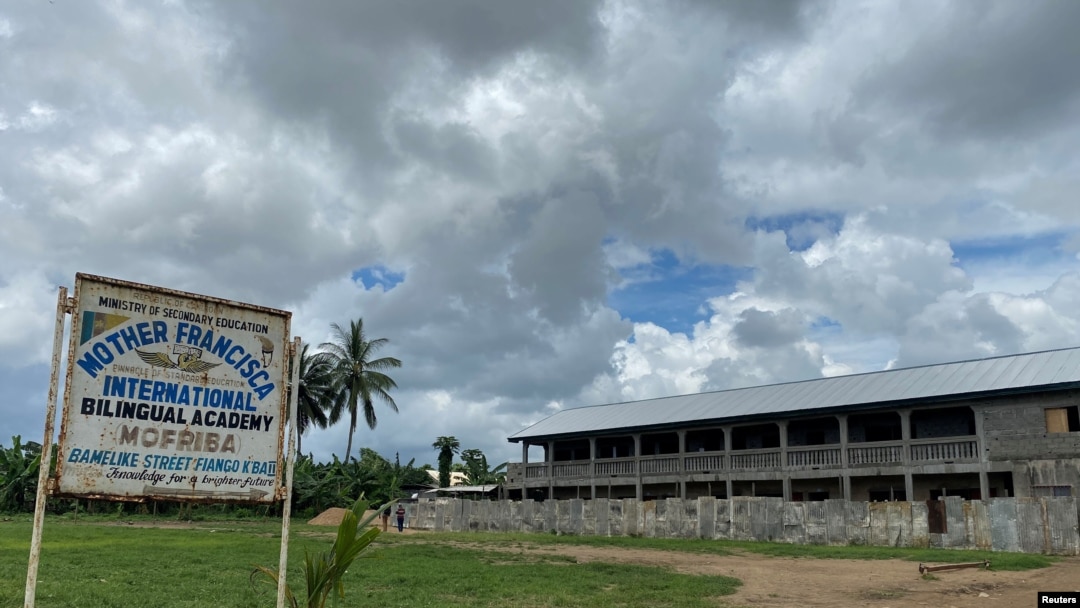 A general view of the school following a shooting, in Kumba, Cameroon, Oct. 25, 2020. 
