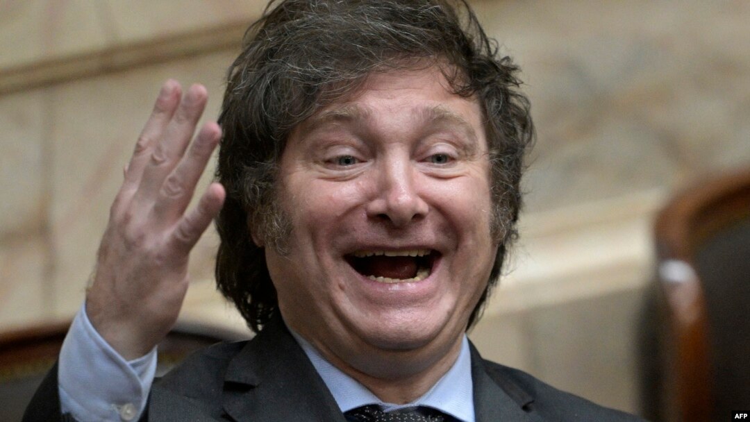 Argentina's President-elect Javier Milei gestures during a session at the Argentine Congress in Buenos Aires on Nov. 29, 2023, where he was officially declared winner of the election. Milei's government announced Nov. 30 that it would not be joining the BRICS group of nations.