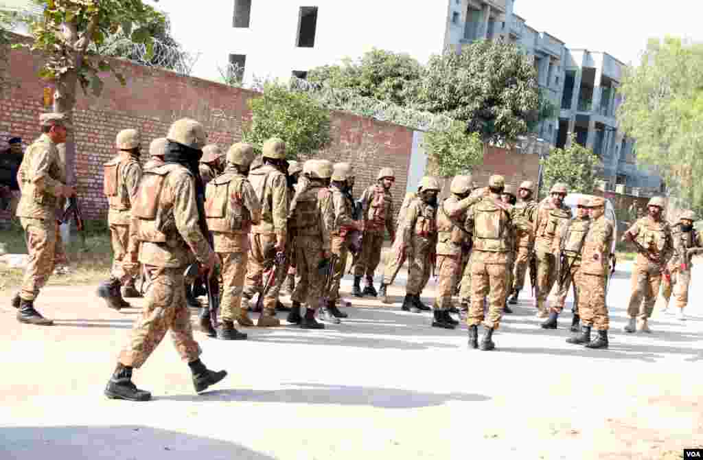 Security forces surrounded the mosque after the attack.