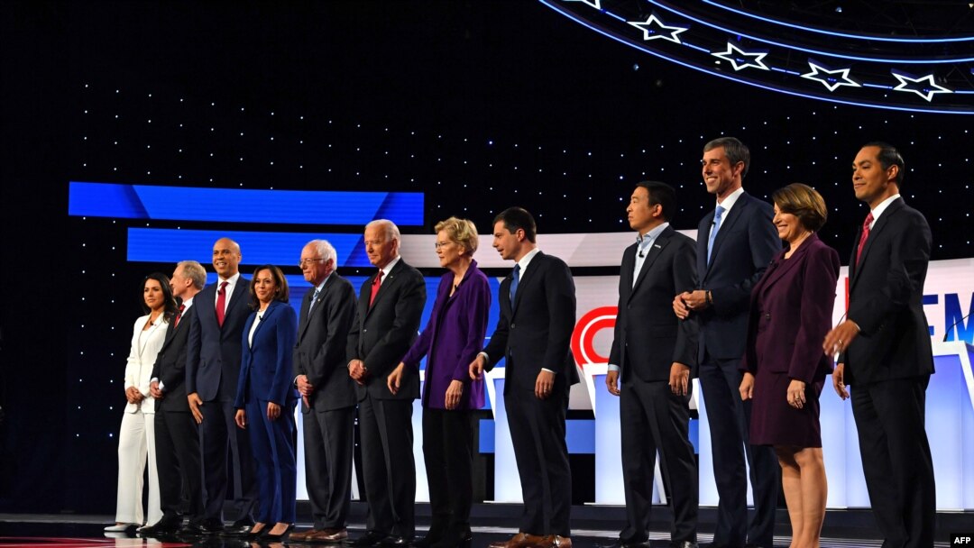 第四次民主黨總統候選人角逐者辯論在俄亥俄州拉開序幕（2019年10月15日）