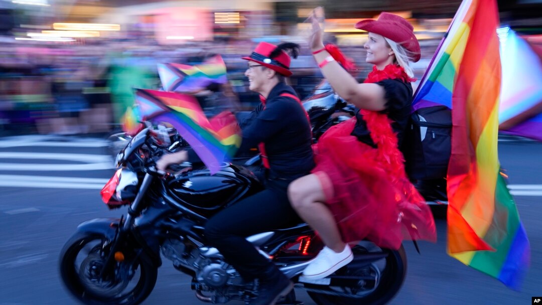 The start of the 45th Anniversary Sydney Gay and Lesbian Mardi Gras Parade in Oxford Street, Sydney, Australia, Feb. 25, 2023. The parade is one of the highlights of Sydney WorldPride 2023. 