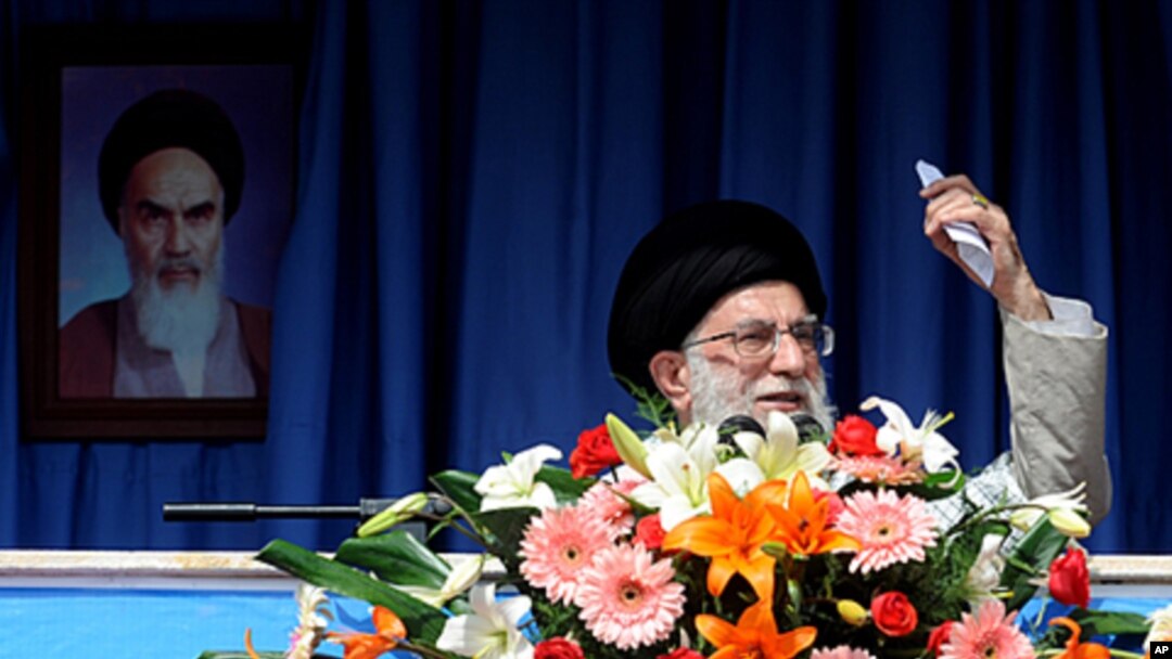 Iran's Supreme Leader Ayatollah Ali Khamenei speaks in the province of Kermanshah, west of Tehran, October 15, 2011.
