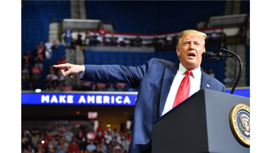 President Donald Trump speaks during a campaign rally at the BOK Center, in Tulsa, Oklahoma, June 20, 2020.