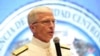 El almirante de la Armada, Craig Faller, jefe del Comando Sur de Estados Unidos, habla durante una conferencia de prensa en Tegucigalpa, Honduras. Mayo 7, 2019. Foto: Reuters.