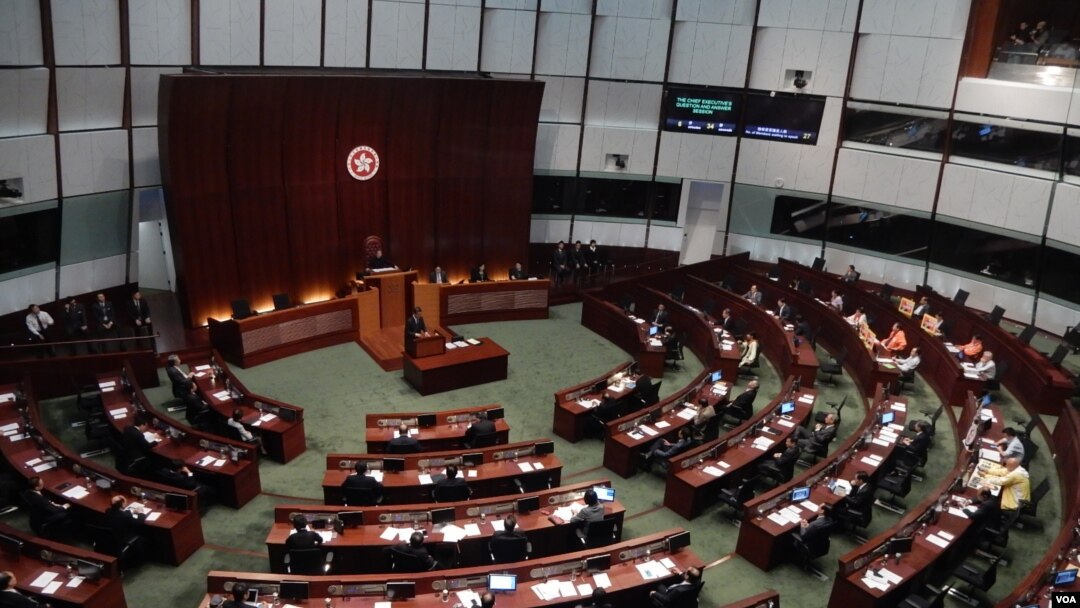 香港立法會答問大會(美國之音 湯惠芸攝)