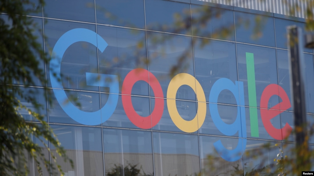 FILE - A Google logo is seen in Mountain View, California, Nov. 1, 2018. 