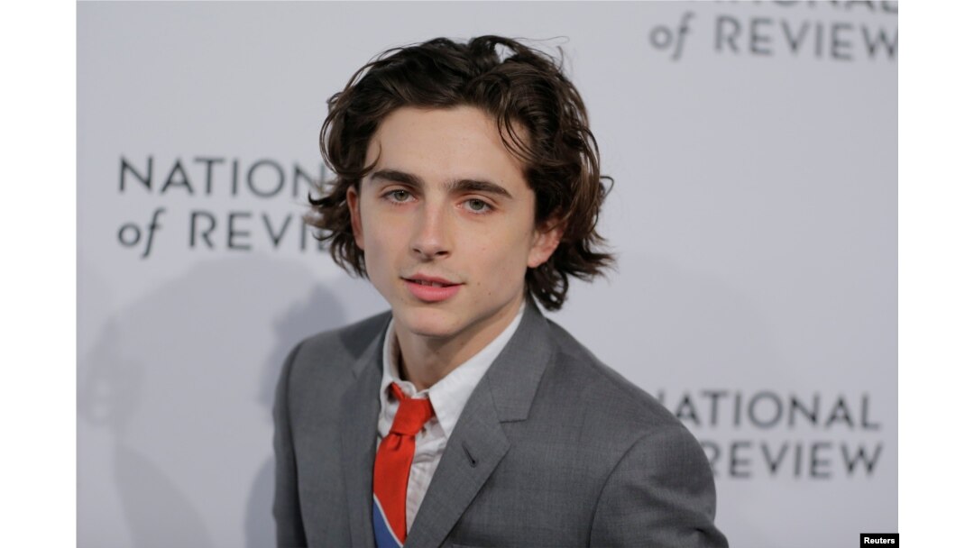 FILE - Actor Timothee Chalamet arrives at the National Board of Review awards gala in New York, Jan. 9, 2018.