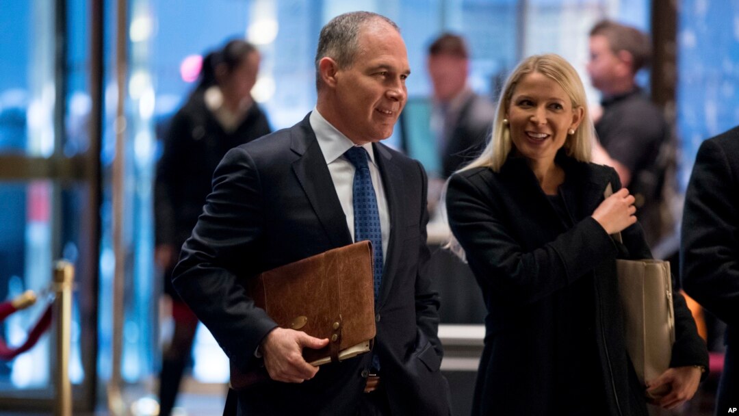 Oklahoma Attorney General Scott Pruitt arrives at Trump Tower in New York, Dec. 7, 2016. 