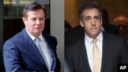 Paul Manafort (dir) ex director de campanha de Trump, Michael Cohen (dir) ex advogado pessoal de Donald Trump