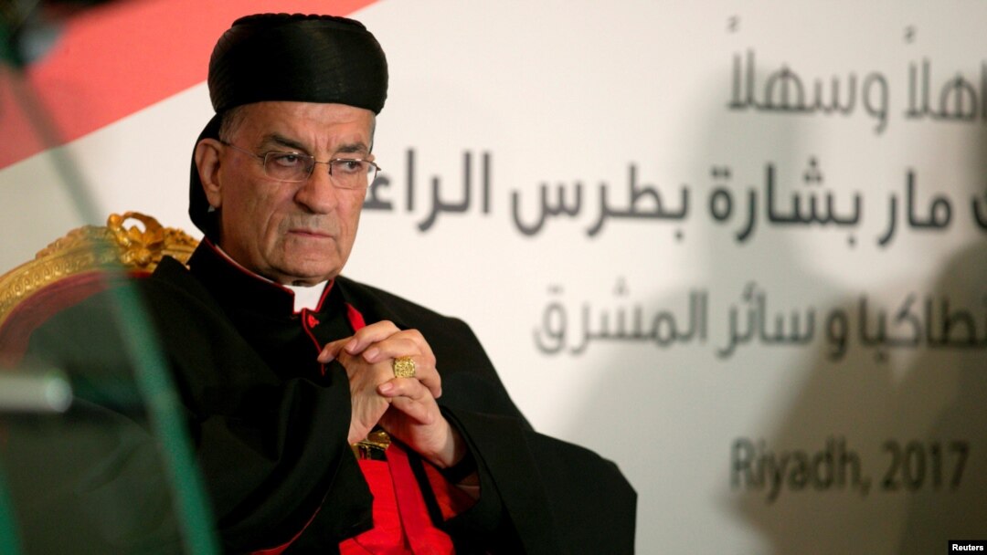 FILE - Lebanese Maronite Patriarch Bechara Boutros Al-Rai visits the Lebanese Embassy in Riyadh, Saudi Arabia, Nov. 13, 2017. 