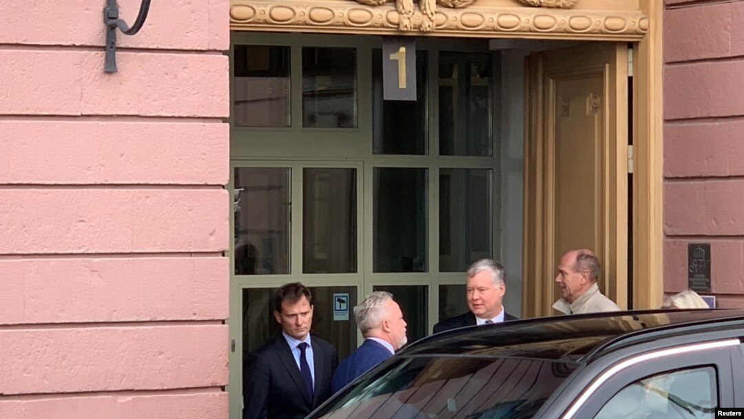 U.S. special envoy for North Korea Stephen Biegun leaves a meeting at the Swedish Foreign Ministry in Stockholm, Oct. 4, 2019.