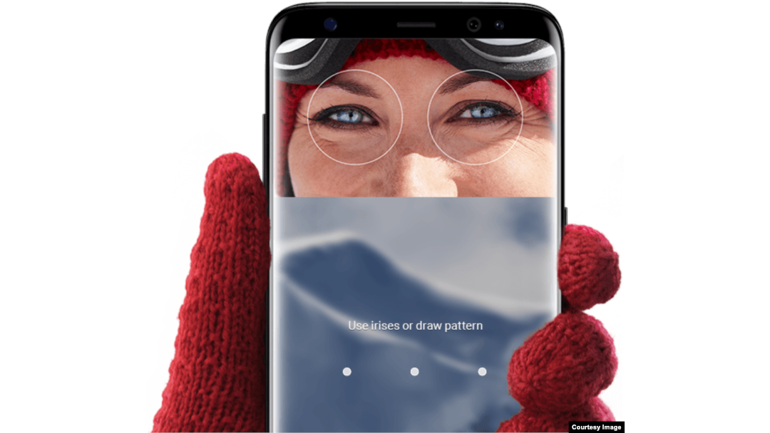Samsung's new Galaxy S8 phone features iris technology allowing users to unlock their phone by looking at it. (SAMSUNG)