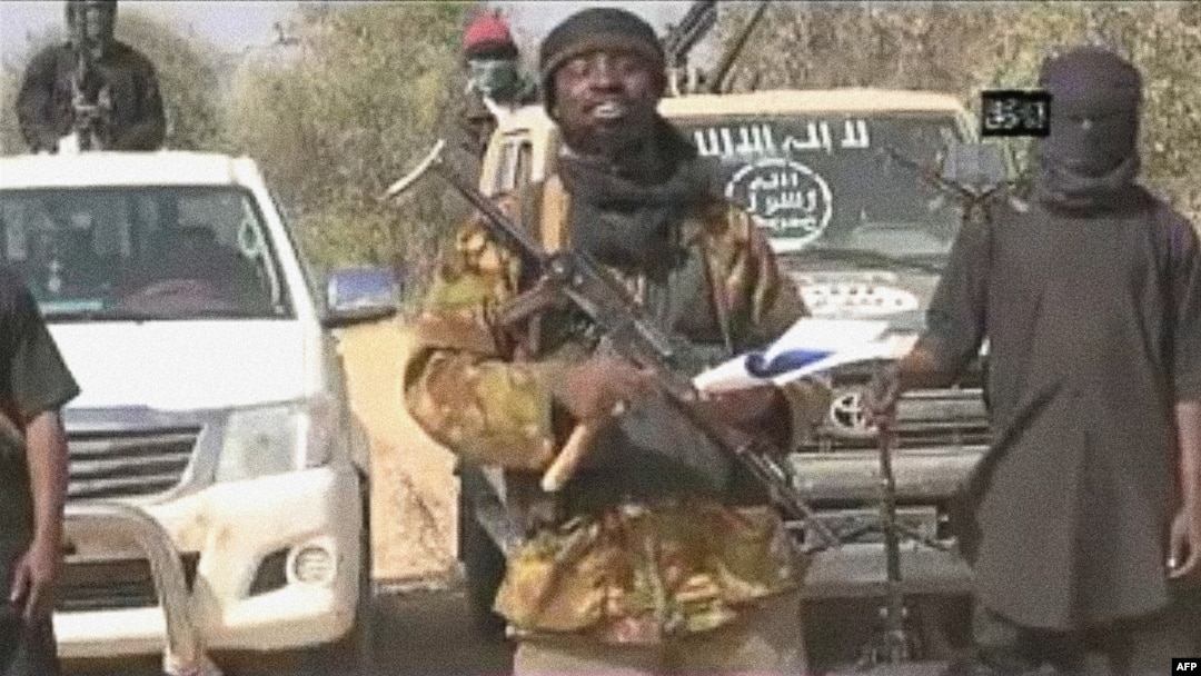 A screen grab from a video of Nigerian Islamist extremist group Boko Haram obtained by AFP shows the leader of the Islamist extremist group Boko Haram Abubakar Shekau delivering a message, Jan. 20, 2015. 