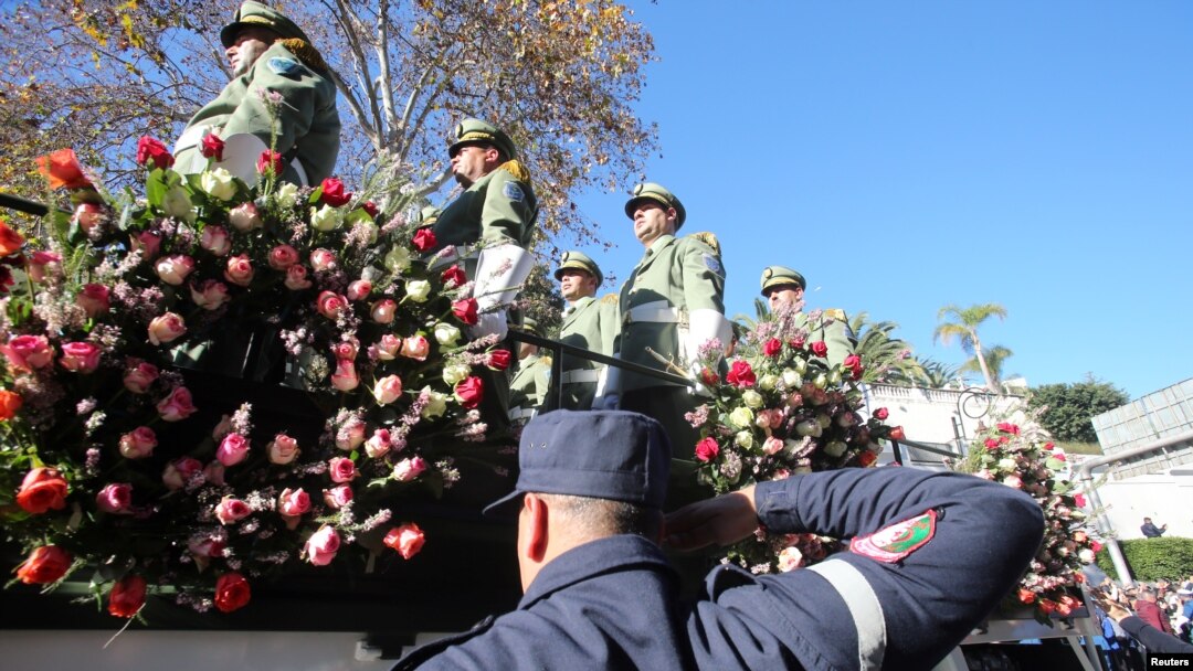Funeral procession of Algeria's military chief Lieutenant general Ahmed Gaed Salah in Algiers, Algeria, Dec. 25, 2019.