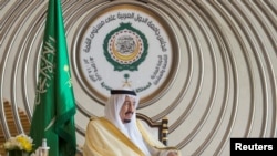 FILE - Saudi Arabia's King Salman bin Abdulaziz Al-Saud in Dhahran, Saudi Arabia, Apr. 15, 2018. (Courtesy of Saudi Royal Court/Handout via Reuters)