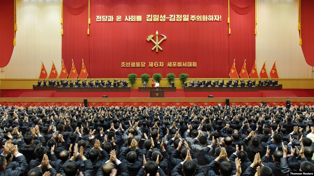 북한 김정은 국무위원장이 8일 평양에서 열린 제6차 노동당 세포비서 대회에서 폐회사를 했다.