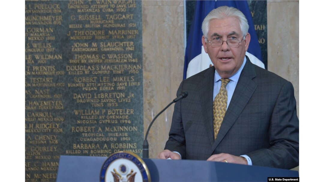 Secretary of State Rex Tillerson delivers remarks at the U.S. Department of State’s Foreign Affairs Day Memorial Plaque Ceremony at the Department in Washington, D.C., May 5, 2017.