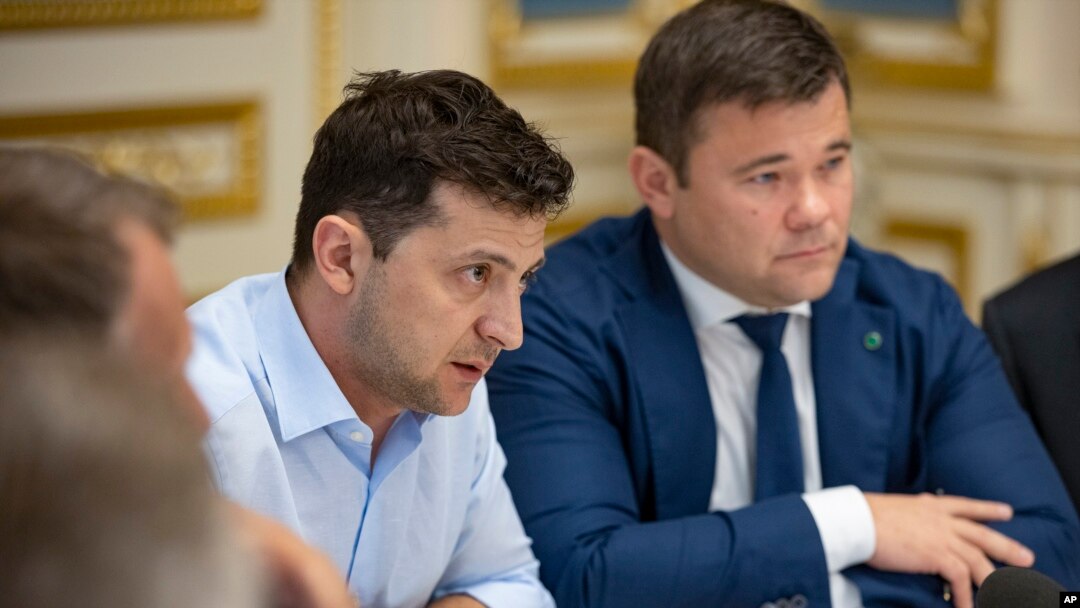 Ukrainian president Volodymyr Zelenskiy speaks during a meeting with the lawmakers in Kiev, Ukraine, May 21, 2019. 