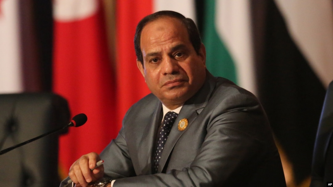 Egyptian President Abdel Fattah al-Sissi says Nov. 23, 2016, his country’s support of the Syrian regime against what he called “extremists” is necessary for the stability of the region.