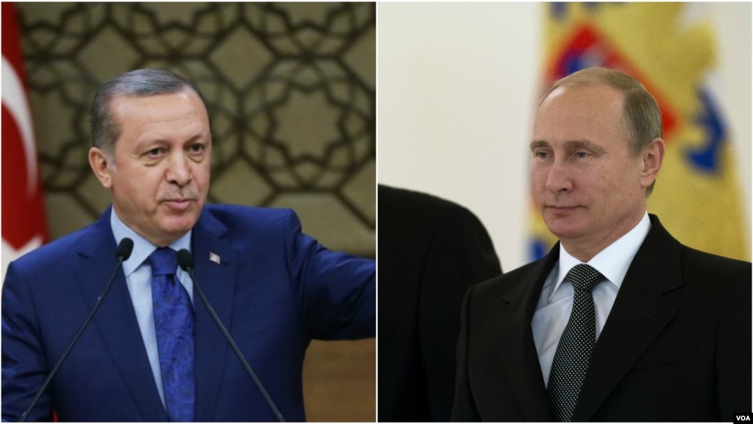 From left, Turkey President Recep Tayyip Erdogan and Russia President Vladimir Putin.