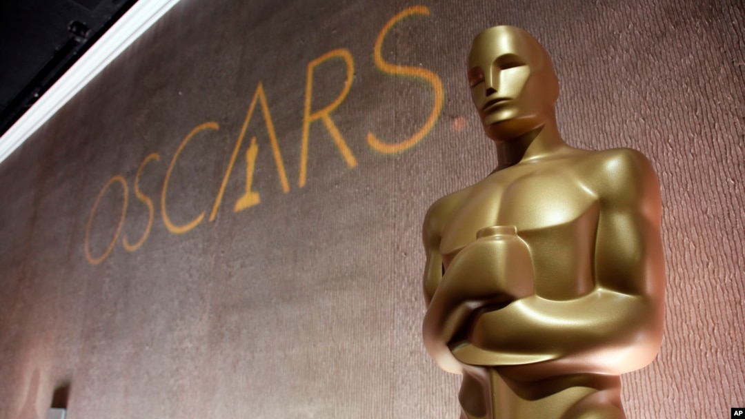 FILE - A giant Oscar statuette at the 88th Academy Awards Nominees Luncheon in Beverly Hills, Calif. 