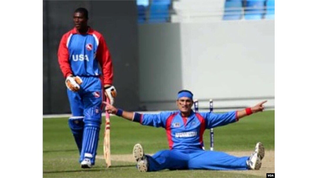 An Afghan cricketer on the ground