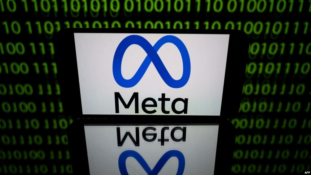 FILE - The logo of the company Meta is seen on a tablet on Jan. 12, 2023.