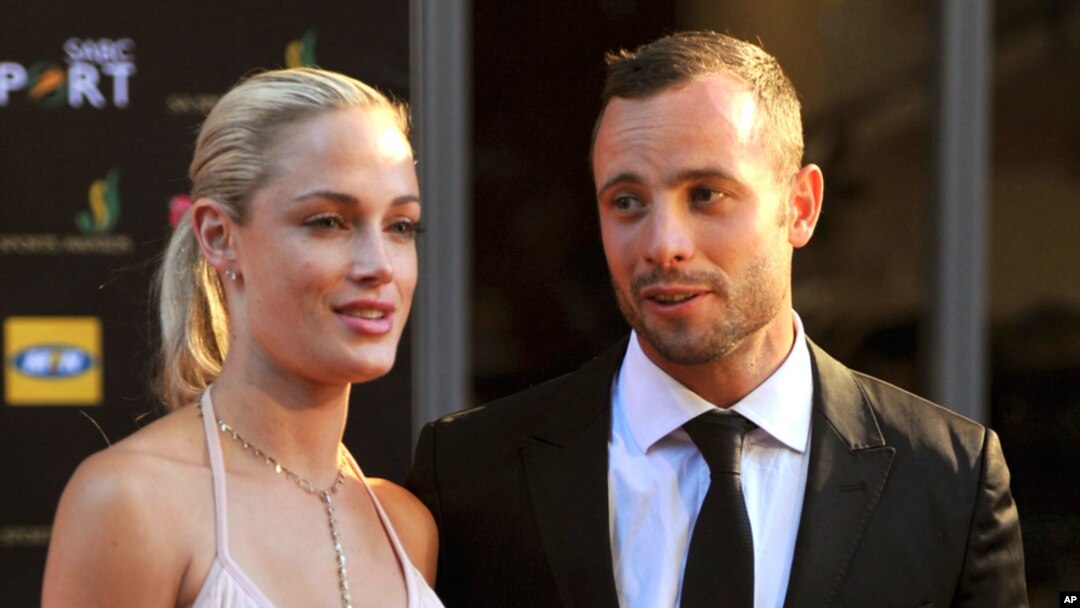 Oscar Pistorius might claim self defense against charges he murdered girlfriend Reeva Steenkamp (left) seen here with the sprinter at an awards ceremony in Johannesburg, South Africa, Nov. 4, 2012.