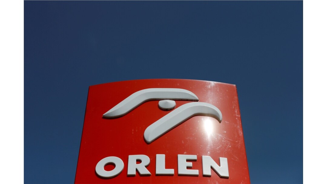 FILE PHOTO: The logo of PKN Orlen, Poland's top oil refiner, is pictured at a petrol station in Warsaw, Poland, April 25, 2019.
