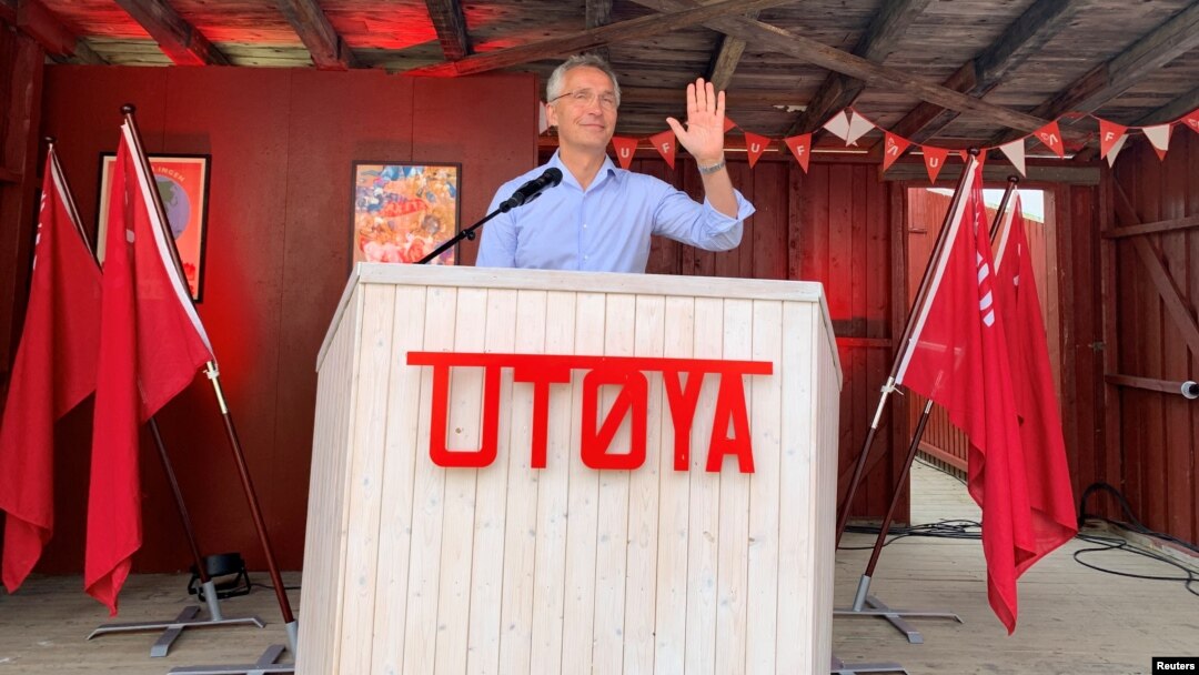 NATO Bosh kotibi Yens Stoltenberg, Utoya, Norvegiya, -avgust, 2022 